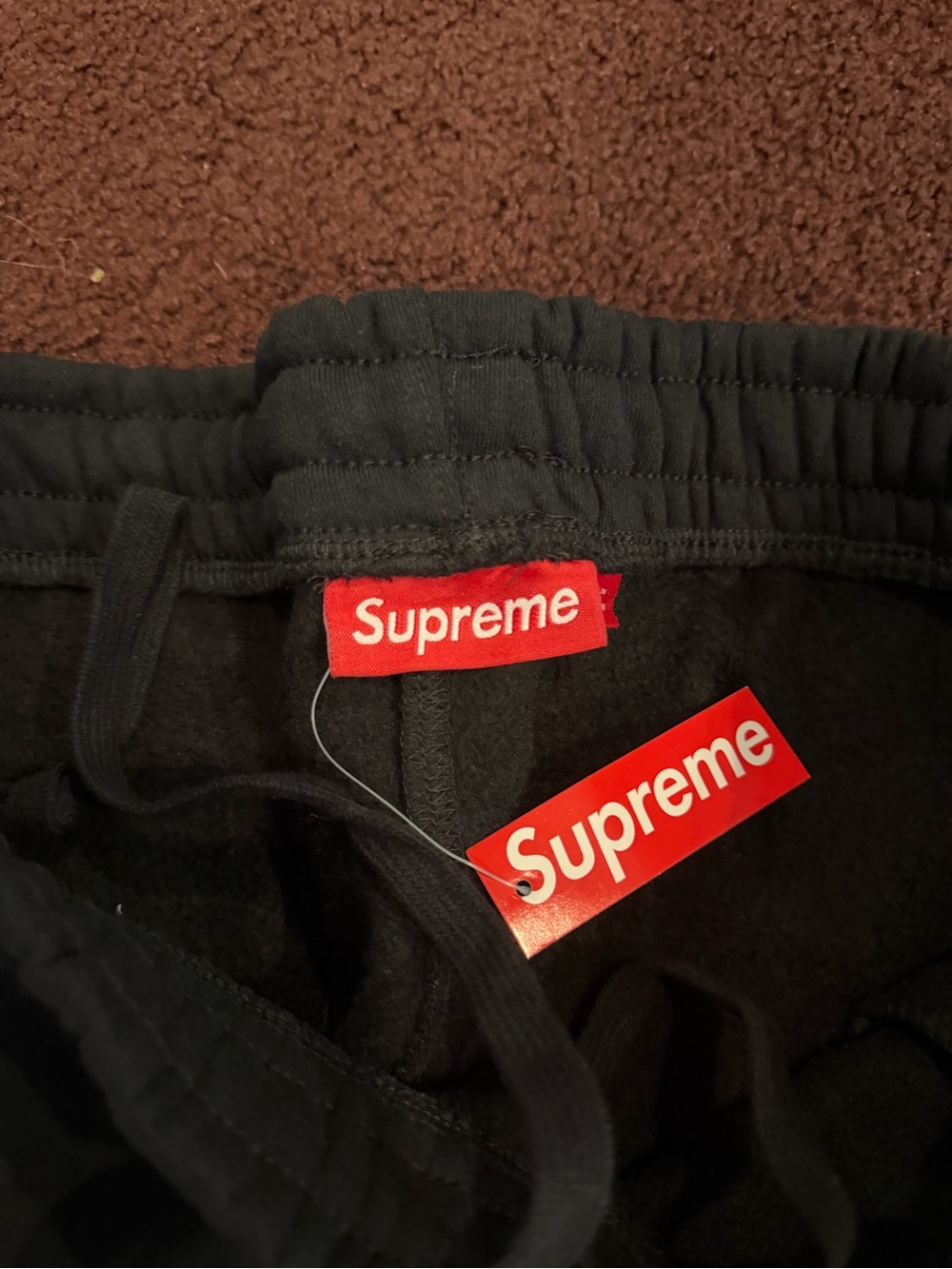 Supreme Black Sweatpants with Large White Logo size small men’s - Picture 2 of 3